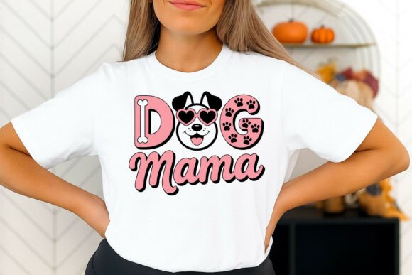 Dog Mama Text Graphic for Design: A Playful Brand Asset