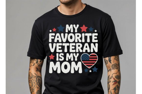 Honoring Service: The Patriotic Veteran Mom Graphic Design