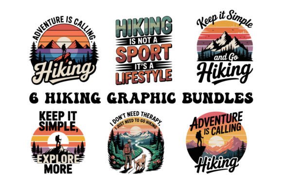 Mastering Outdoor Branding with 6 Hiking Apparel Graphic Design Bundles